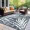 World Rug Gallery Toprical Leaves Coastal Reversible Recycled Plastic 7'10'' X 10' Navy Outdoor Rug 6068NAVY8X10 - alternate 4